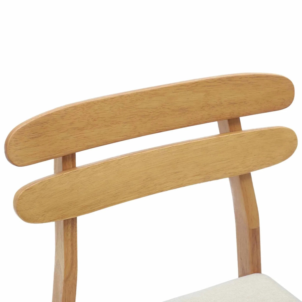 Sedia da pranzo 2 pcs Naturale e chiaro Legno di gomma solido 42020512