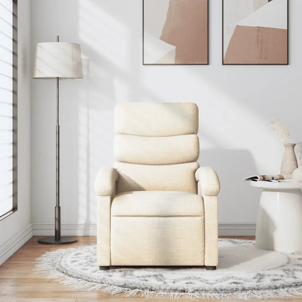 Divano Sedia-Poltrona Reclinabile in Tessuto Crema 841821