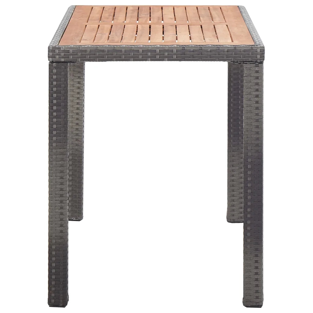 Tavolo Giardino Antracite e Marrone 123x60x74cm Acacia Massello 46451