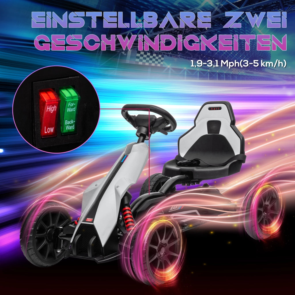 Go-Kart Elettrico per Bambini ¨C zephmum ¨C Bianco, Metallo e Plastica