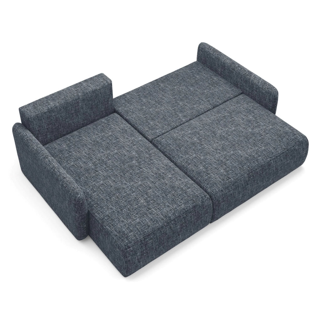 Pagno, Divano Letto con Penisola Contenitore, 207x148 cm blu