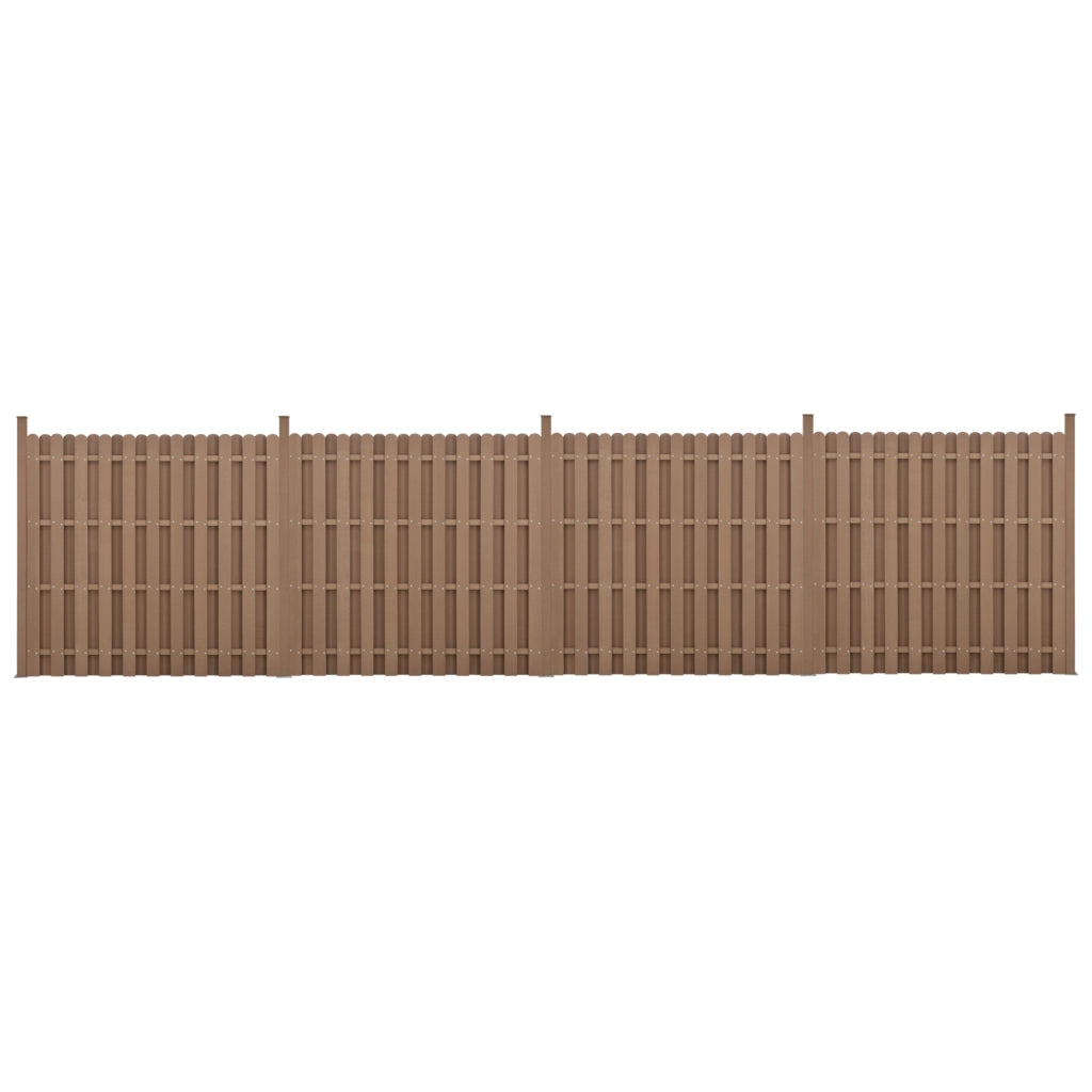 Recinzione in WPC per Giardino Staccionata a Doppia Faccia Steccato Alto 185 cm Lungo 747 cm Marrone NEU.HOLZ