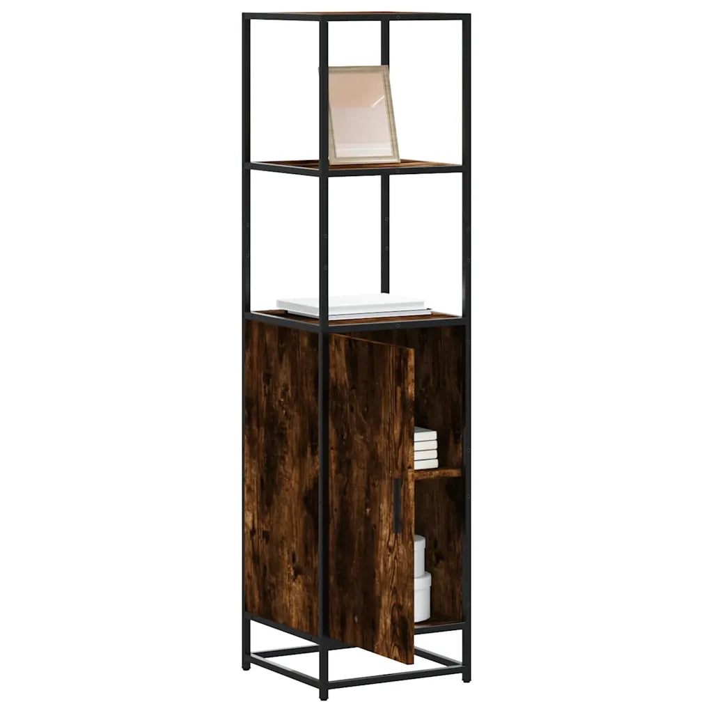 Credenza Rovere Fumo 35,5x35x139 cm Legno Multistrato Metallo