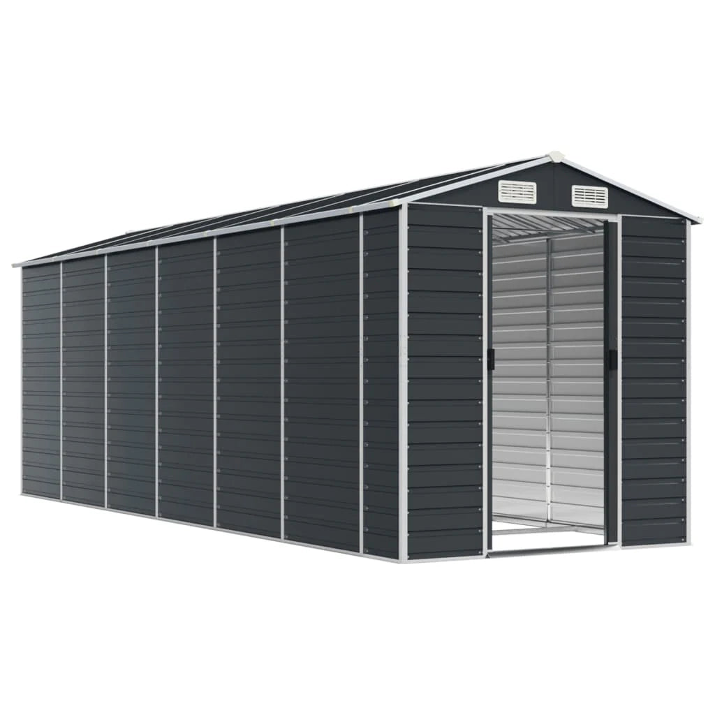 Casetta da giardino cabina ripostiglio casetta da esterno robusta casetta per attrezzi 191 x 555 x 198 cm acciaio zincato antracite 02_0022188