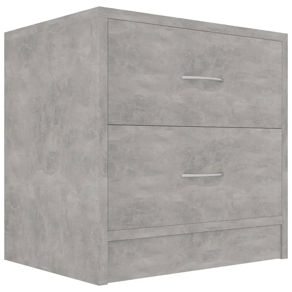 Comodino | Armadio da Notte | Mobiletto da notte Grigio Cemento 40x30x40 cm in Legno Multistrato