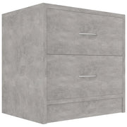 Comodino | Armadio da Notte | Mobiletto da notte Grigio Cemento 40x30x40 cm in Legno Multistrato