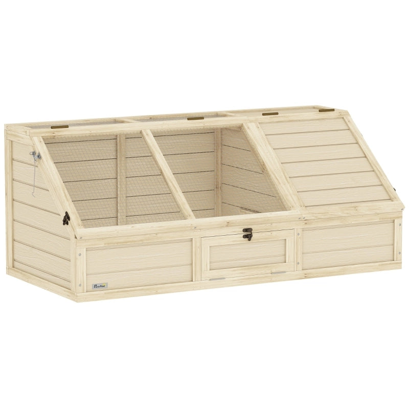 CASA TARTARUGHE Recinto esterno 120x55x20/50 cm Legno naturale