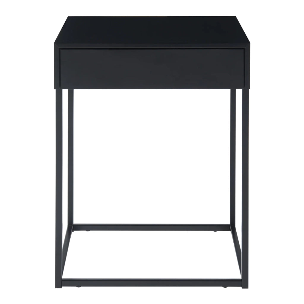 Tavolino con cassetto acciaio 50 x 43 x 41 cm nero opaco 03_0010947
