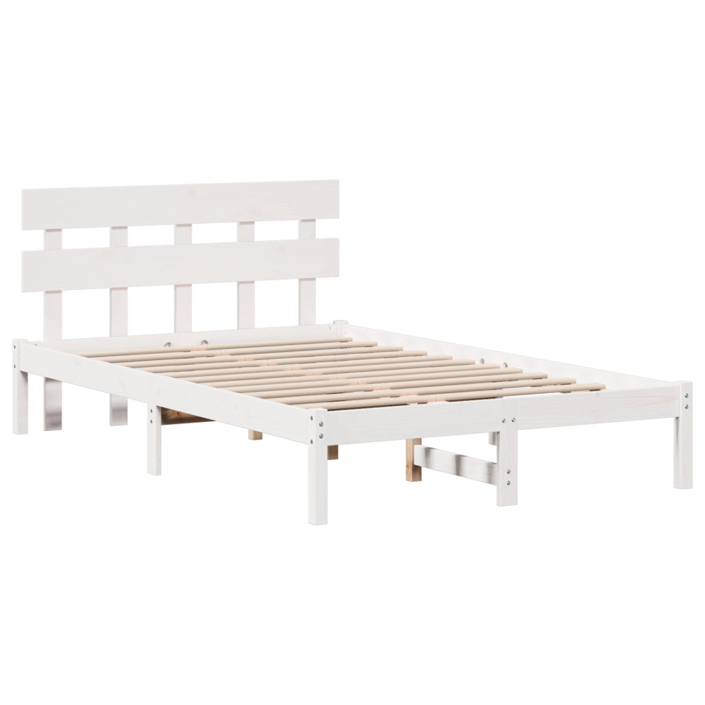 Struttura letto con testiera Bianca 120x200 cm Legno massello di pino