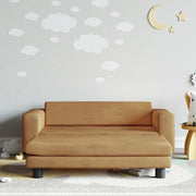 Divano Bambini con Poggiapiedi-Sofa-Divanetto Bambini Marrone 100x50x30 cm in Velluto