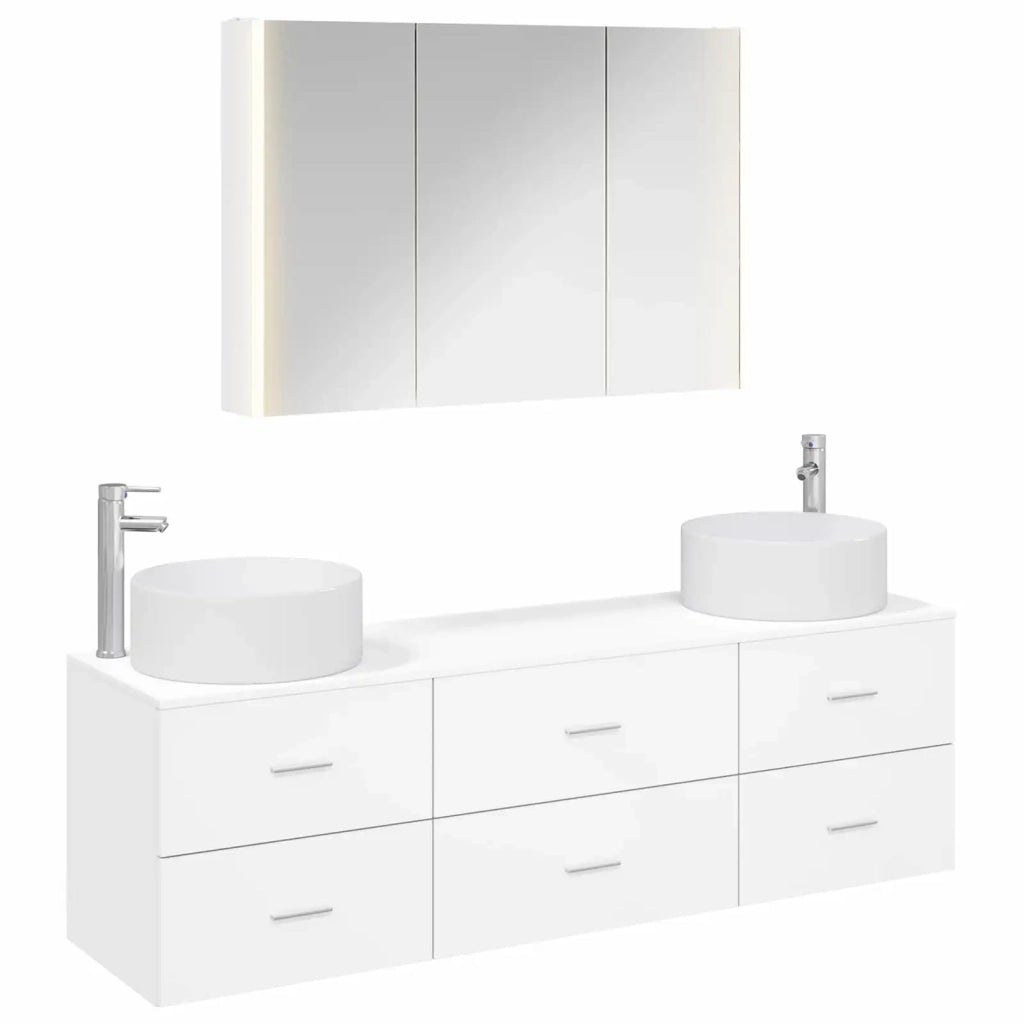 Set di mobili per il bagno 4 pcs Bianco 3407063