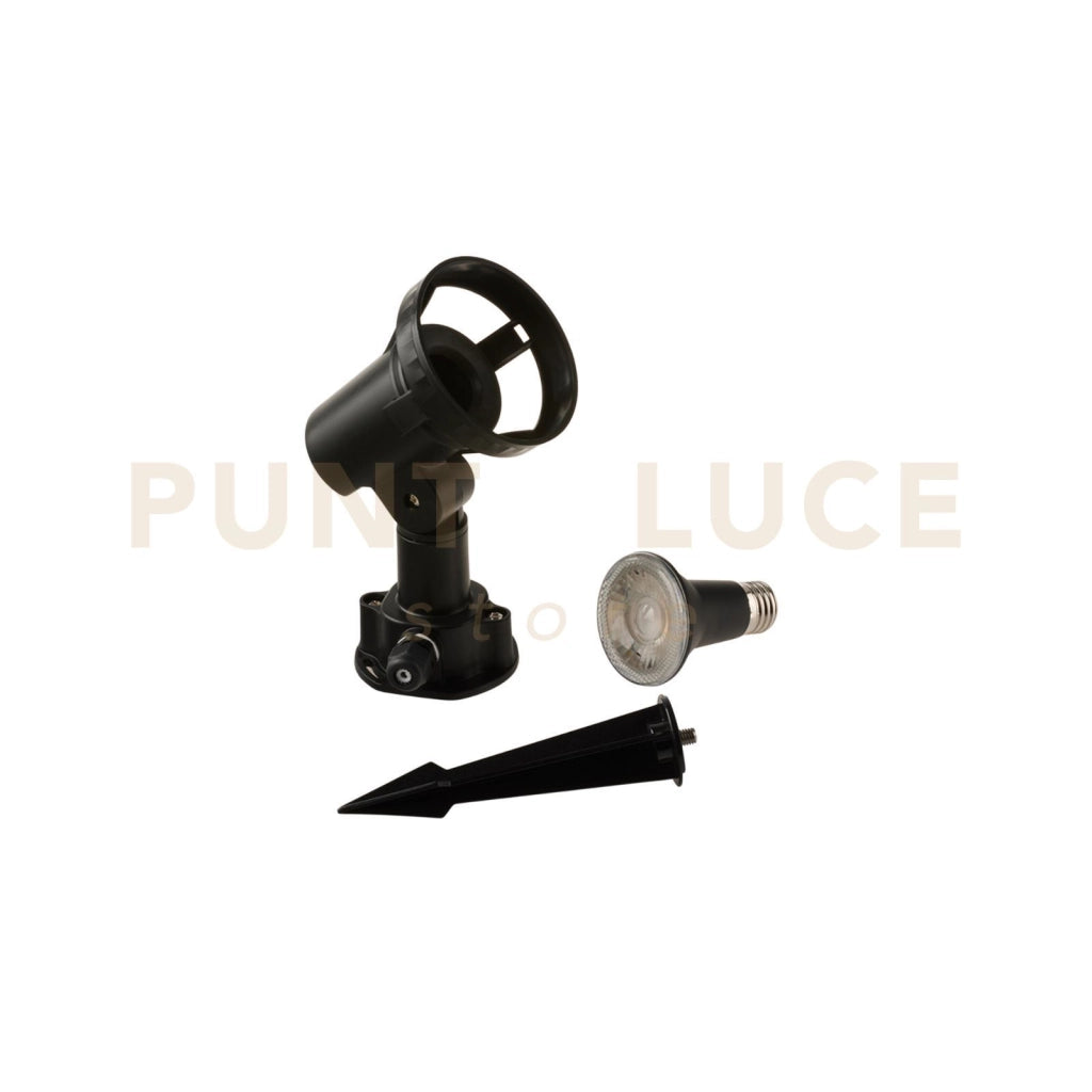 PROIETTORE LED GRUBB NERO 1 LUCE ATTACCO E27 7W 510LM 4000K CON PICCHETTO 9,3X11,7X15,3CM
