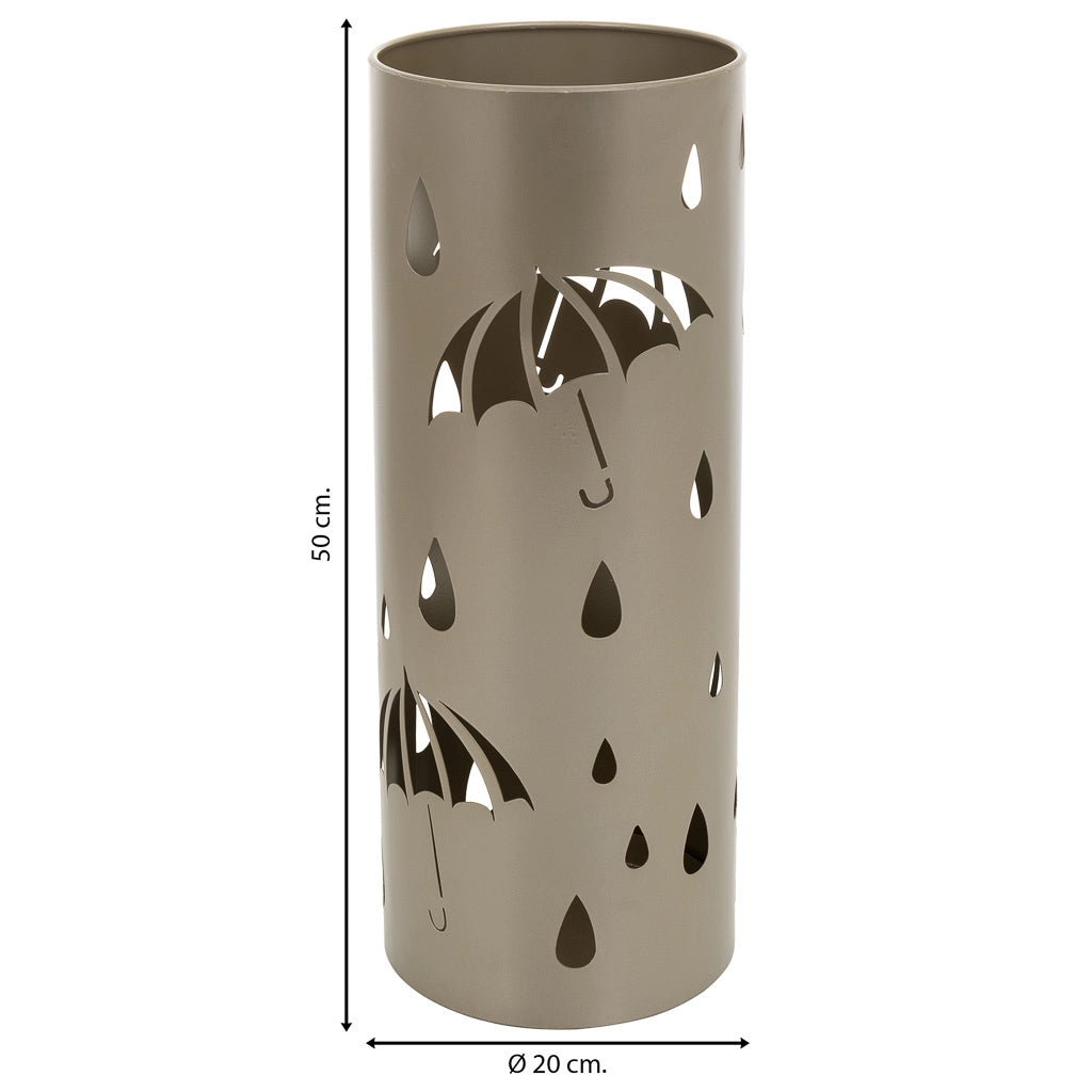 Portaombrelli tondo in metallo dorato d20x50h