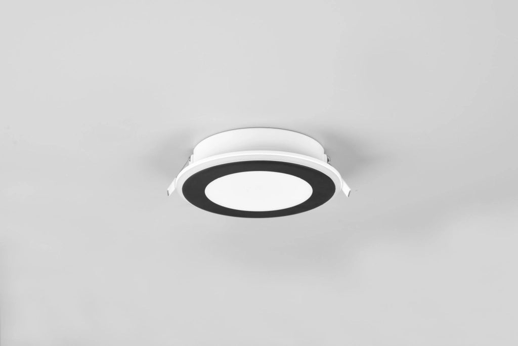 AURA FARETTO DA INCASSO PLASTICA NERA SATINATA TRIPLA ACCENSIONE INDIPENDENTE D. 14,8CM LED 10W 1040lm, 3000K