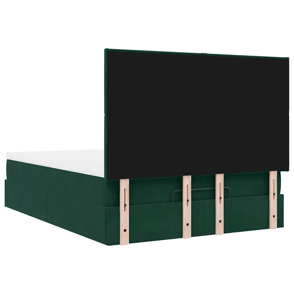 Struttura Letto Pouf con Materassi 140x190 cm in Velluto