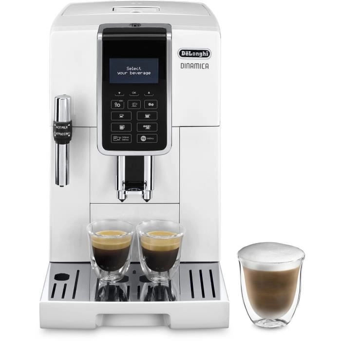 DELONGHI ECAM 350.35.W Macinacaffè espresso DINAMICA Schermo 4 ricette - Bianco