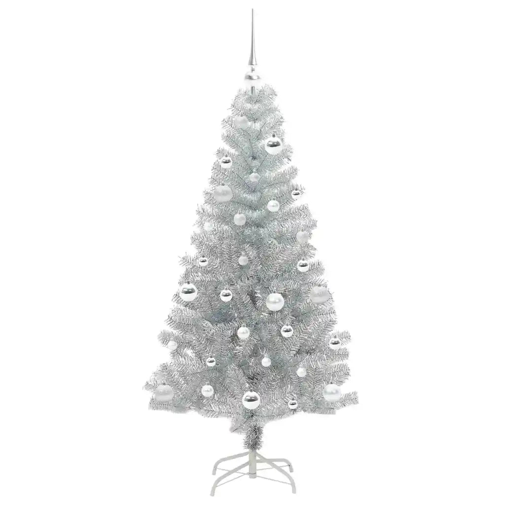 Albero di Natale con 150 LED con supporto Argento 150 cm PET 3396666