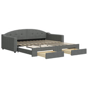 Divano letto | Sof¨¤ letto | Letto singolo Estraibile Cassetti Grigio Scuro 100x200cm Tessuto