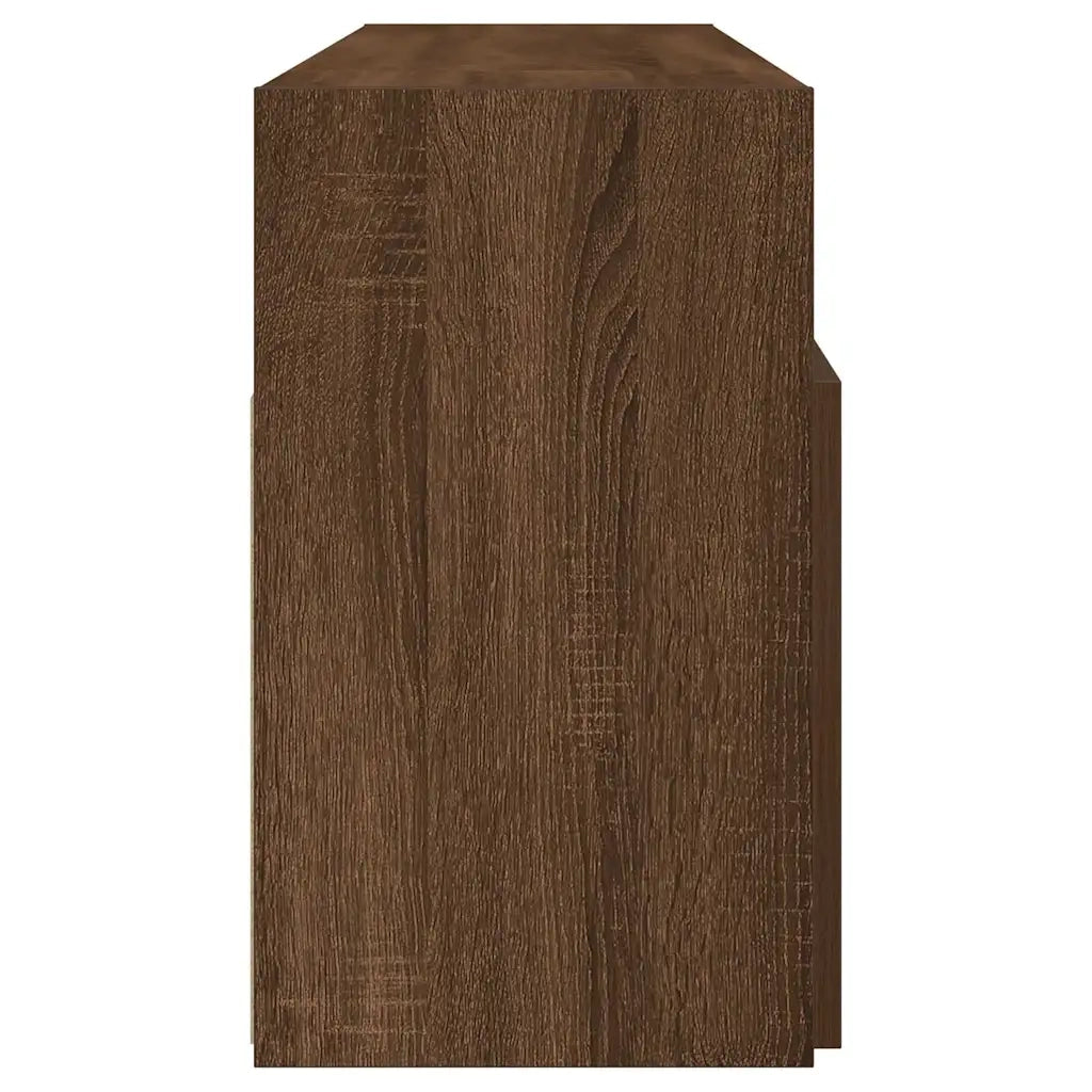 Mobile Porta TV con Luci LED Rovere Marrone 120x30x50 cm 815716