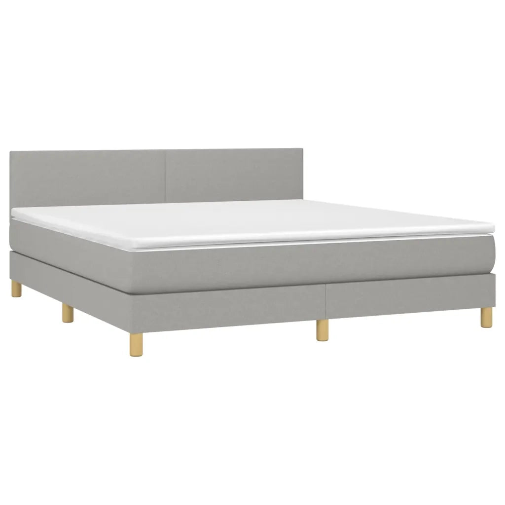 Giroletto a Molle con Materasso Grigio Chiaro160x200 cm Tessuto 3140465