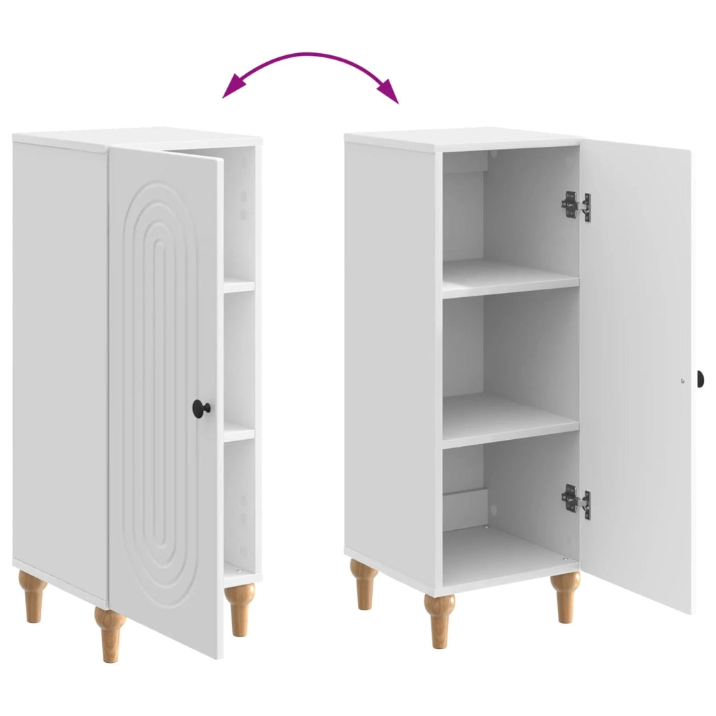 Credenza Bianco Lucido 33 x 34,5 x 90 cm Legno ingegnerizzato