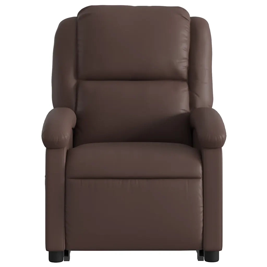 Poltrona Alzapersona Elettrica Reclinabile Marrone Similpelle 3204249