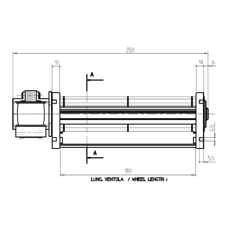 Ricambistufeapellet Ventola Tangenziale 102801 45/1-180/15 FERGAS 4B06106