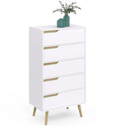 IDMarket - HELSINKI Cassettiera a 5 cassetti da 60 cm Chiffoniera scandinava bianca