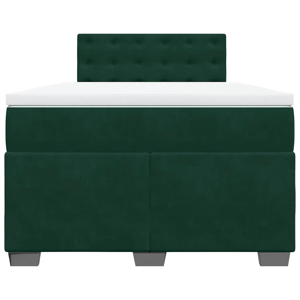 Giroletto a Molle con Materasso Verde Scuro 120x190 cm Velluto 3286273