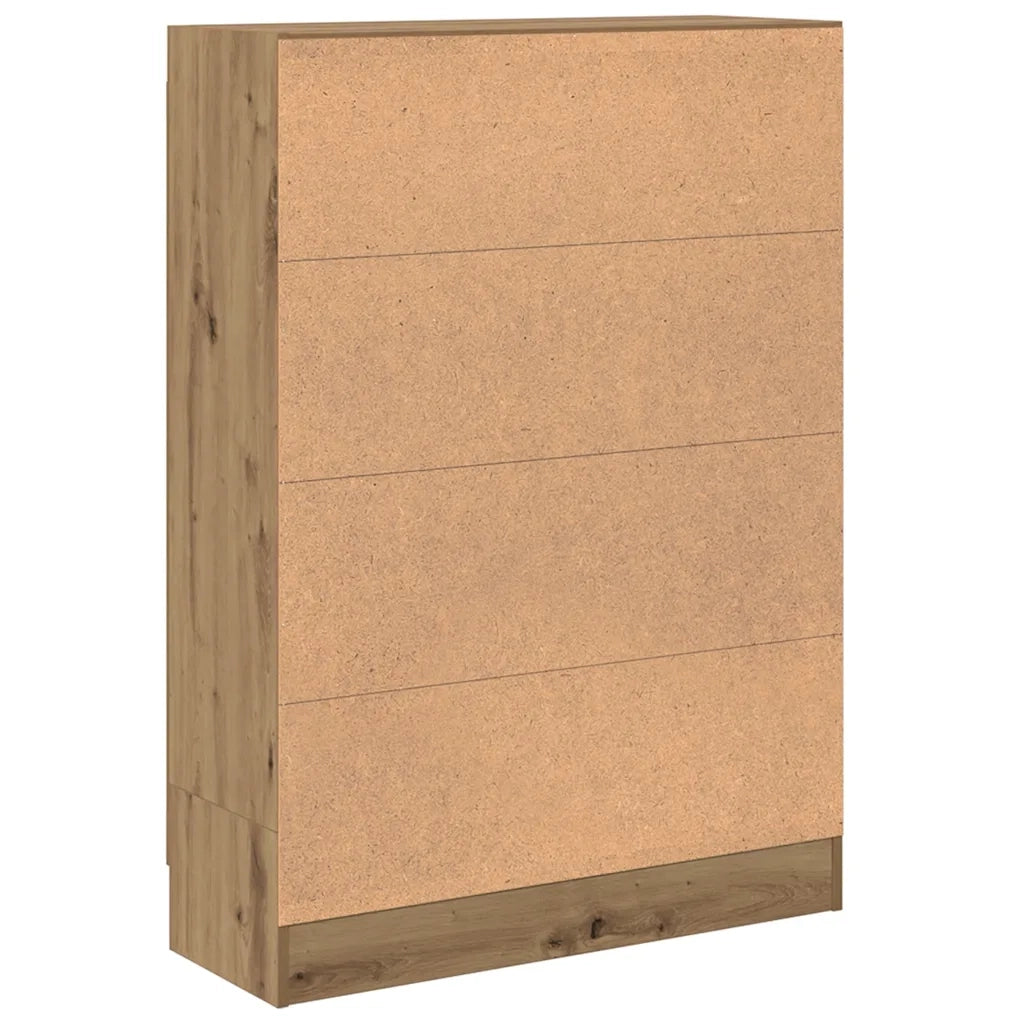 Libreria-Scaffale per Libri-Mobile di Stoccaggio Rovere Artigianale 82,5x30,5x115 cm in Truciolato 131545