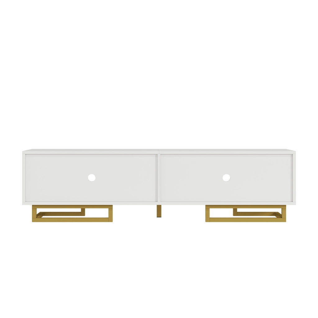 Mobile TV 160x38x44.5 cm; ante strutturate con ampio spazio; truciolare; bianco