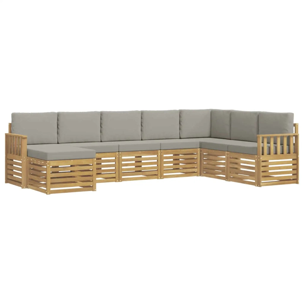 Set di divani da esterno 6 pcs Bianco e Grigio Chiaro