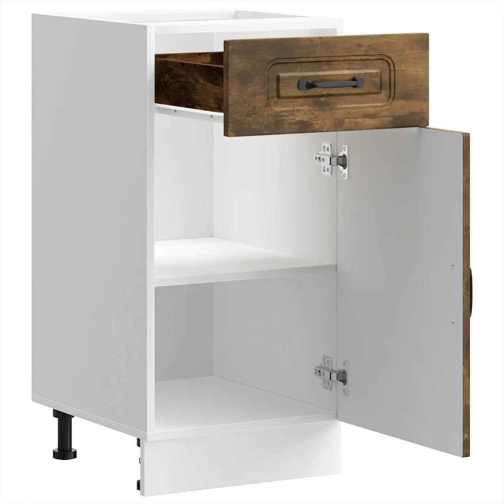 Base da Cucina-Mobile Base da Cucina Kalmar Rovere Fumo in Legno Multistrato 109690