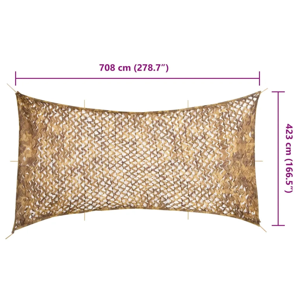 vidaXL Rete Mimetica con Custodia di Conservazione 708x423 cm Sabbia
