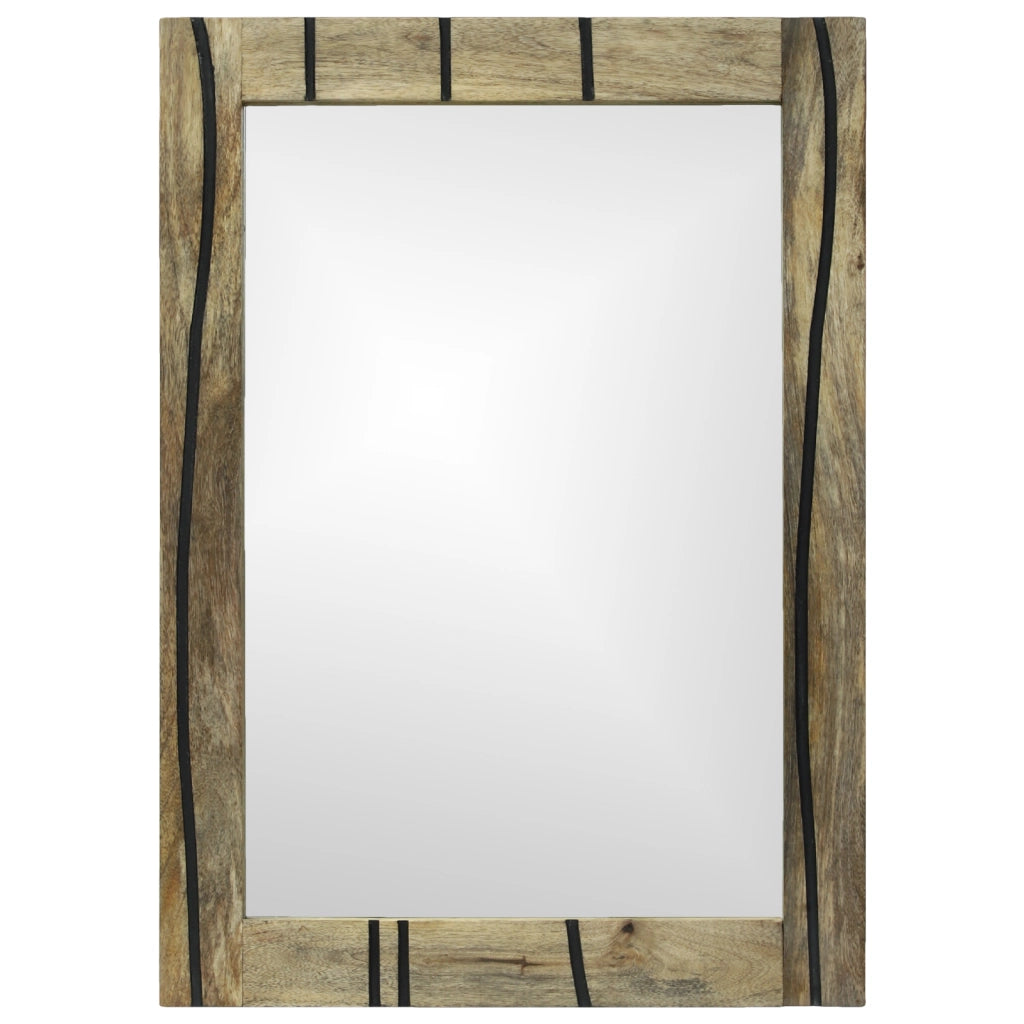 Specchio da bagno 50x70x30 cm Legno massello mango