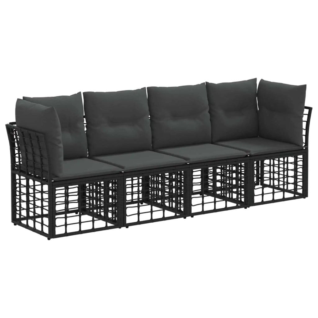 Set di divani da esterno Nero Poliestere