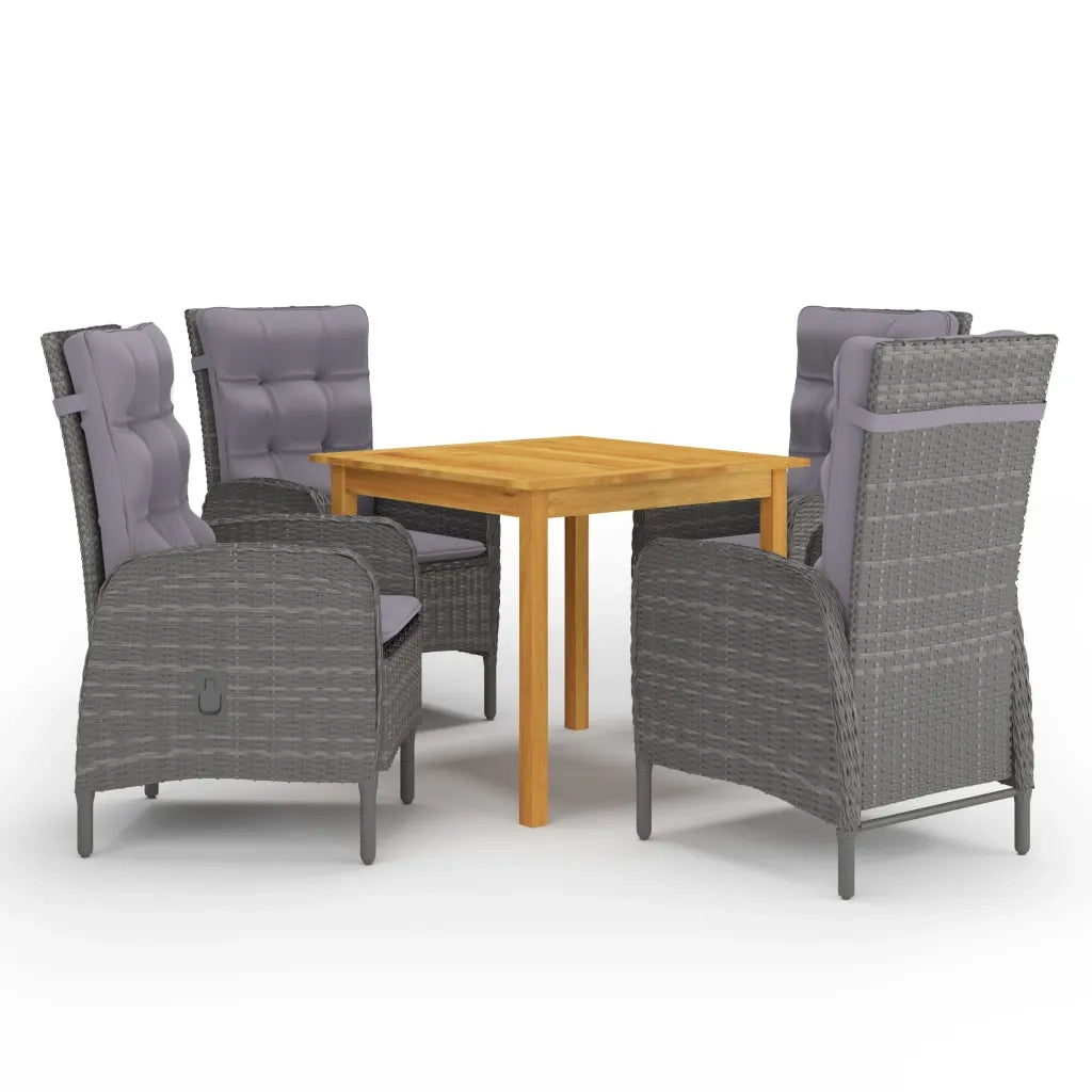Set Mobili da Pranzo per Giardino 5 pz Grigio cod mxl 43789