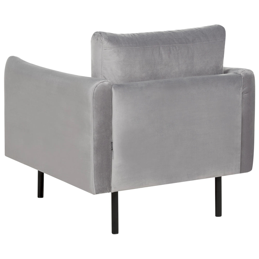 Set Soggiorno Tessuto Velluto Grigio Gambe Nere Divano Ad Angolo Poltrona A 3 Posti Stile Retrò Moderno