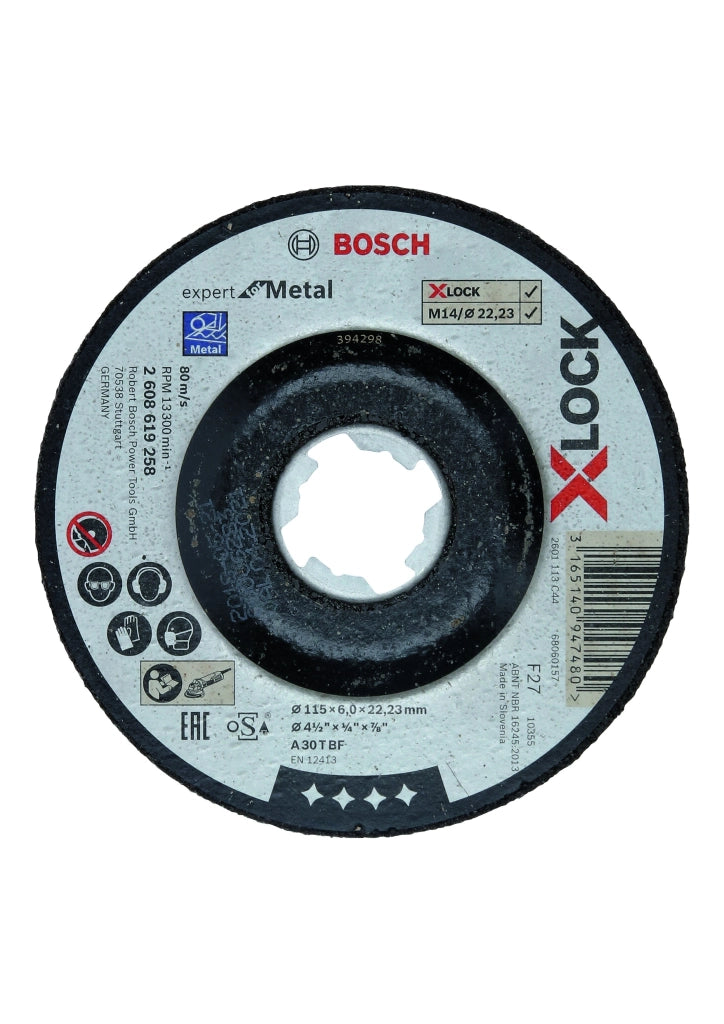 2608619258 - X-LOCK Expert for Metal 115x6x22,23 smerigliatura depressa A 30 T BF, 115 mm, 6,0 mm