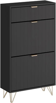 Armadio per le scarpe Helge, Nero, 60 x 107.5 cm 2 scomparti, adatto per riporre scarpe e accessori