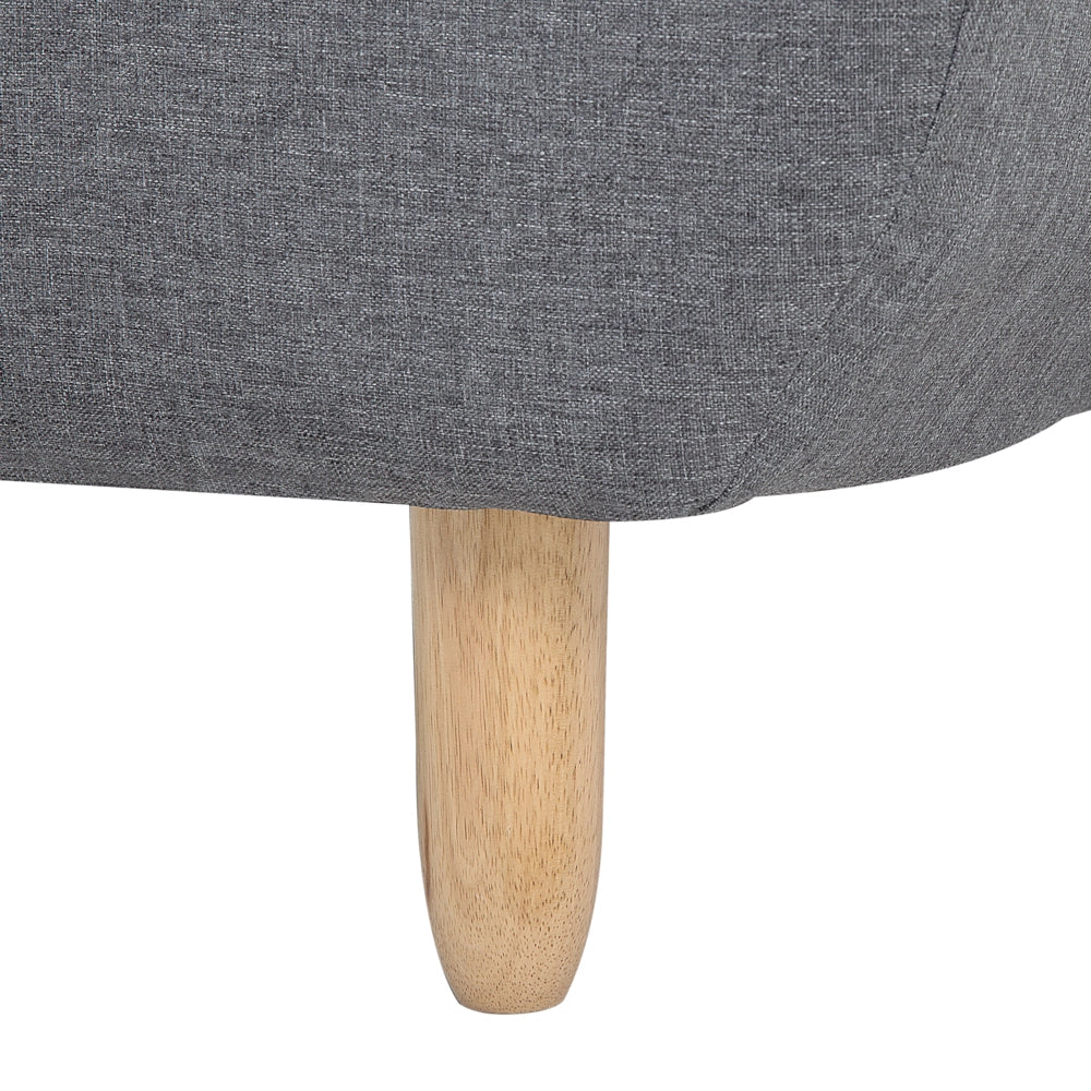 Divano Angolare Rivestimento In Tessuto Grigio Scuro Gambe In Legno Chiaro Chaise Longue versione sinistra 4 Posti