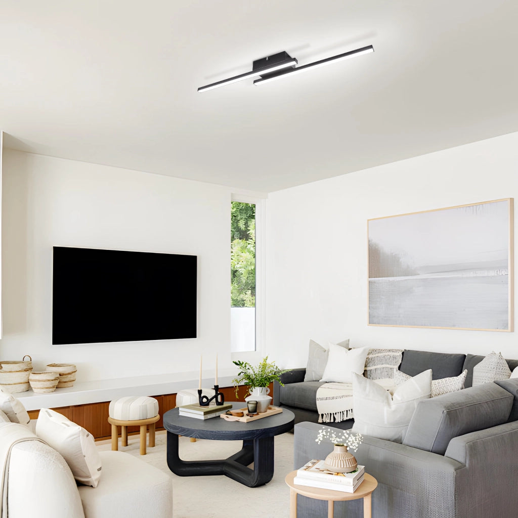 ZMH Lampada da Soffitto LED 6500K Fredda Moderna 12W 61 5cm per Soggiorno Sala da Pranzo Ufficio