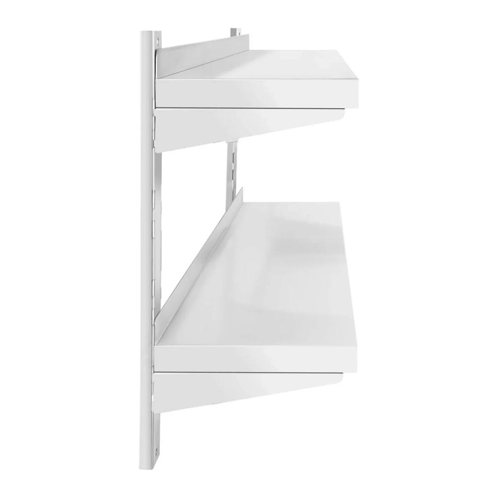 Mensola da parete professionale in acciaio inox - 2 ripiani - 30 x 100 cm 14_0001548