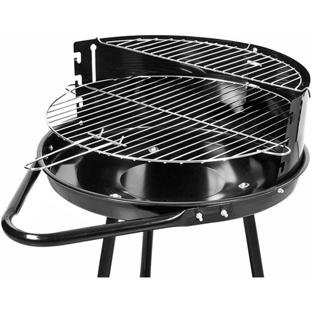 Trade Shop - Barbecue Con Ruote Ripiano Griglia Tonda In Acciaio Fornacella A Carbone Per Carne Pesce -