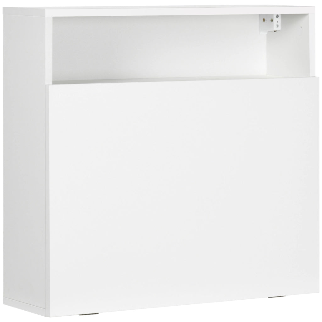 Scrivania a muro pieghevole con ripiani ¨C zephmum ¨C 64x20x60 cm bianco