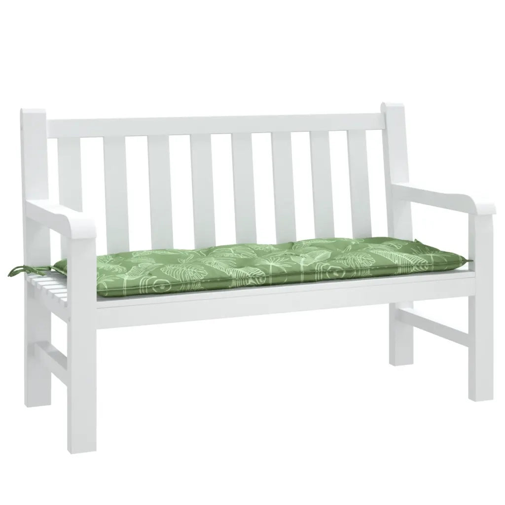 Cuscino Panca Giardino-Cuscini per panchina da esterno con Motivo a Foglie 120x50x7 cm Tessuto