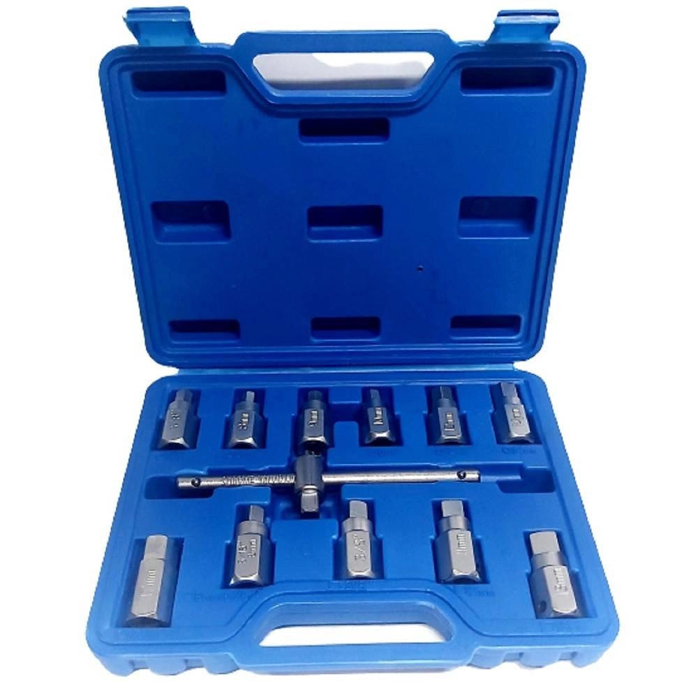 Trade Shop - Chiave Del Carter Quadrato Ed Esagonale Set 12 Pezzi Chiavi Universali A Bussola -