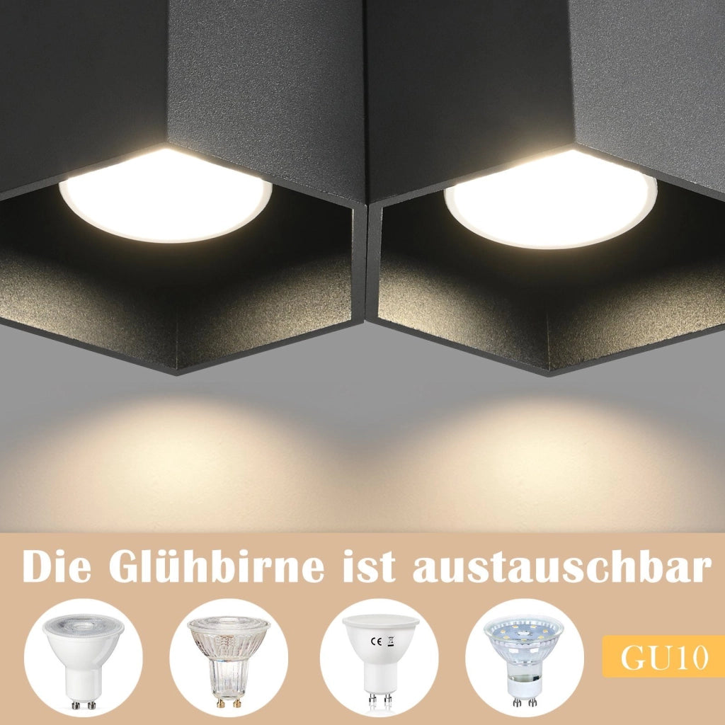 ZMH Faretto da soffitto neri 2 luci GU10 da incasso per caffè cucine ristoranti senza lampadina