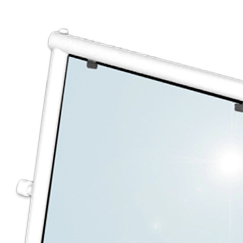 Specchio reclinabile da 63x54 in alluminio rivestito in nylon bianco