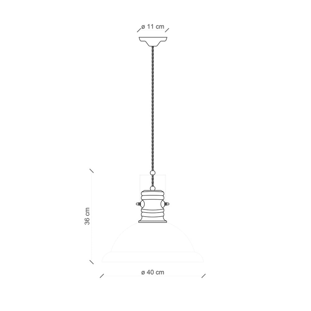 Lampadario Industrial Ferro E Ceramica Vintage Verde 1 Luce E27 40Cm